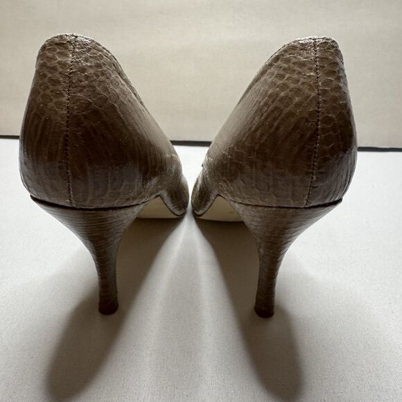Anne Klein 2 D'orsay Snakeskin Embossed Peep Toe High Heel Shoes Women's Size 9 - Picture 5 of 12
